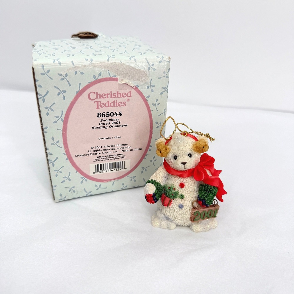 Cherished Teddies Snowbear Dated 2001 Hanging Ornament 865044 Holiday Decor